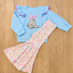 Girl’s Floral Cowgirl Boot Set