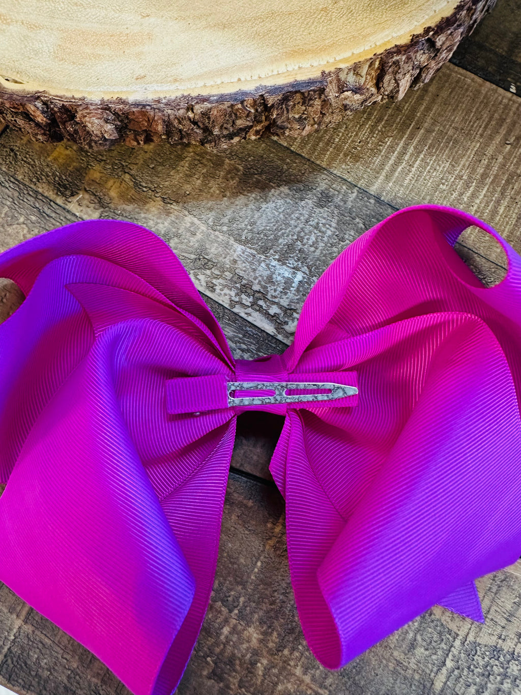 Hair Bow 8” Alligator Clip - Magenta
