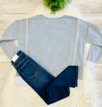 Women’s Zenana Washed Exposed Seam Sweatshirt In Gray