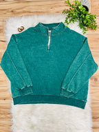 Women’s Zenana Curvy Kelly Green Quarter Zip Top