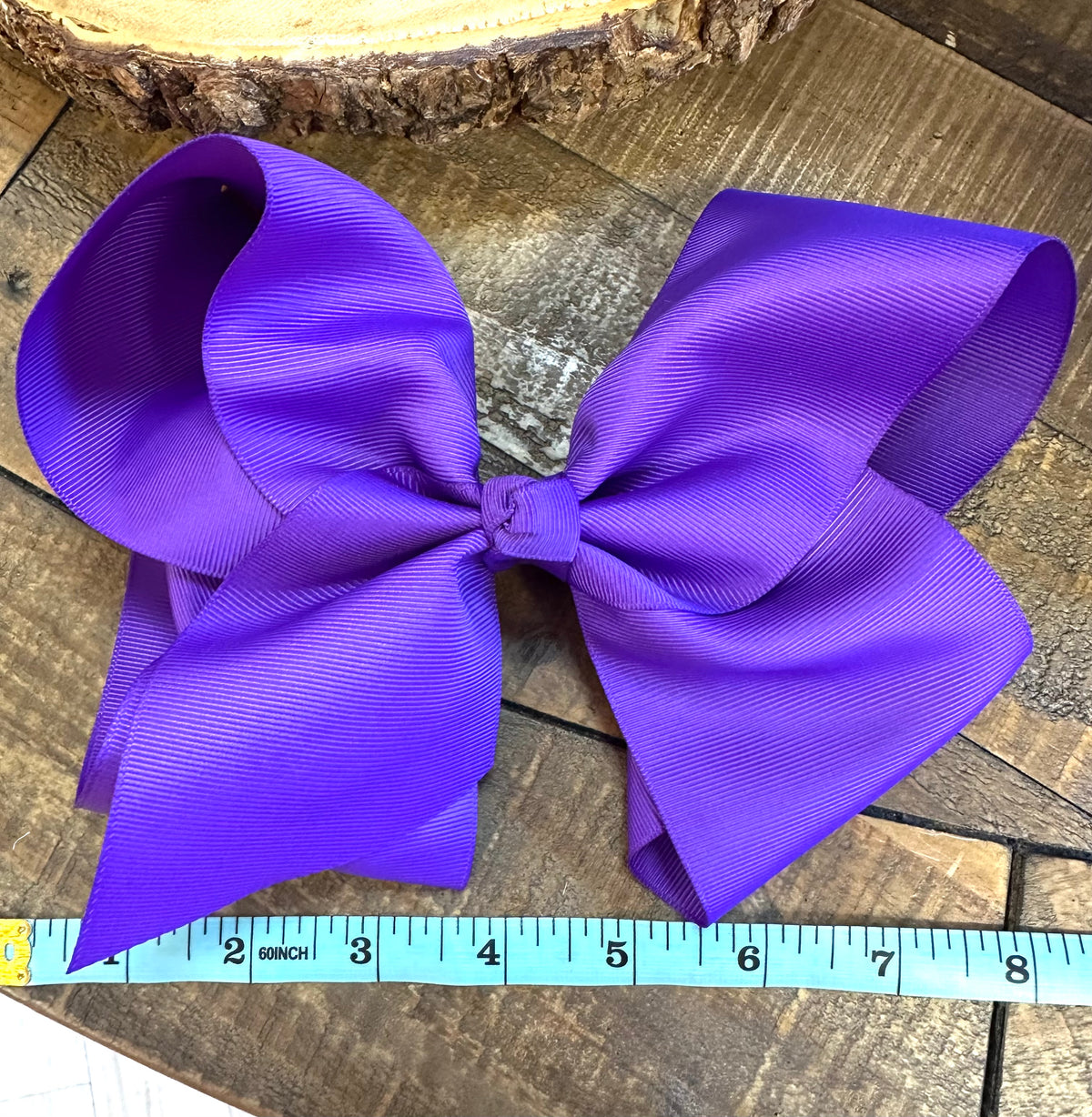 Hair Bow 8” Alligator Clip - Medium Purple