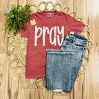 Women’s Burgundy “Pray” Tee