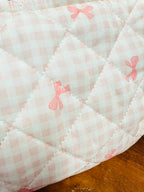 Pink Gingham and Bow Printed Bag
