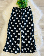 Women’s Polka Dot Casual Wide Leg Fit Pants With Elastic Waistband