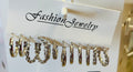 Women’s Silver Toned Multi Set Twisted And Rope Textured Hoop Earrings