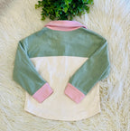 Girl’s Pastel Color Block Corduroy Button Down Shirt