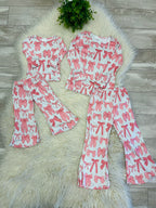Girl’s Pink Bow Flare Leg Outfit