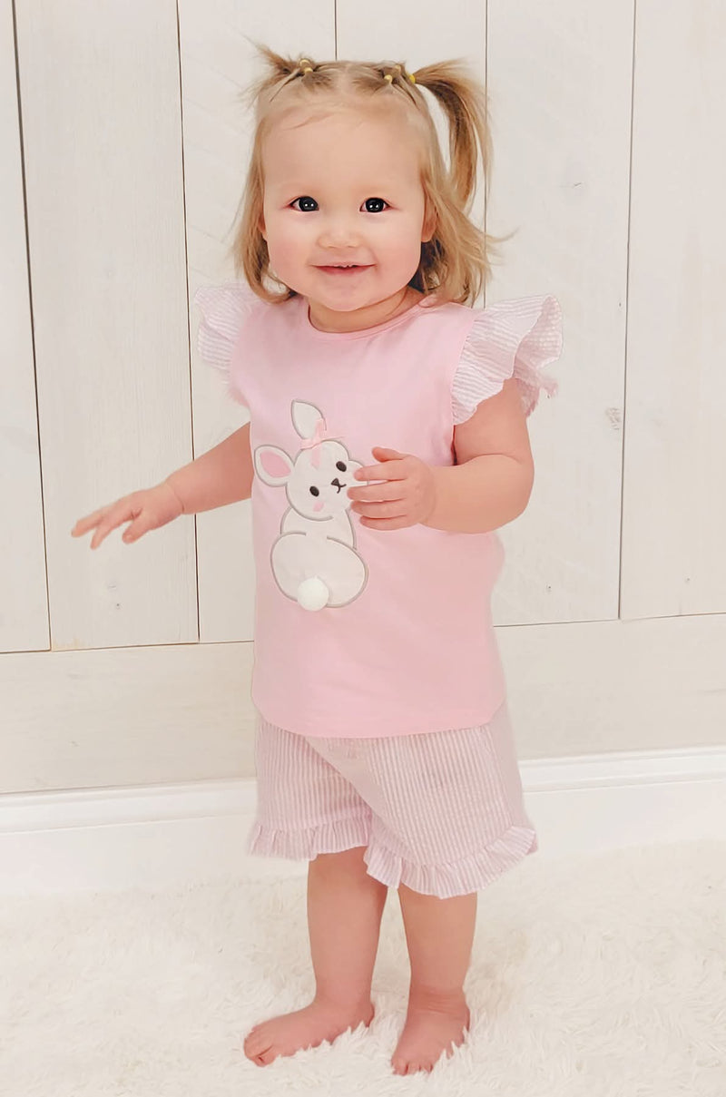 Pink Ruffled Bunny 2 Piece Set - Mini Mee Boutique