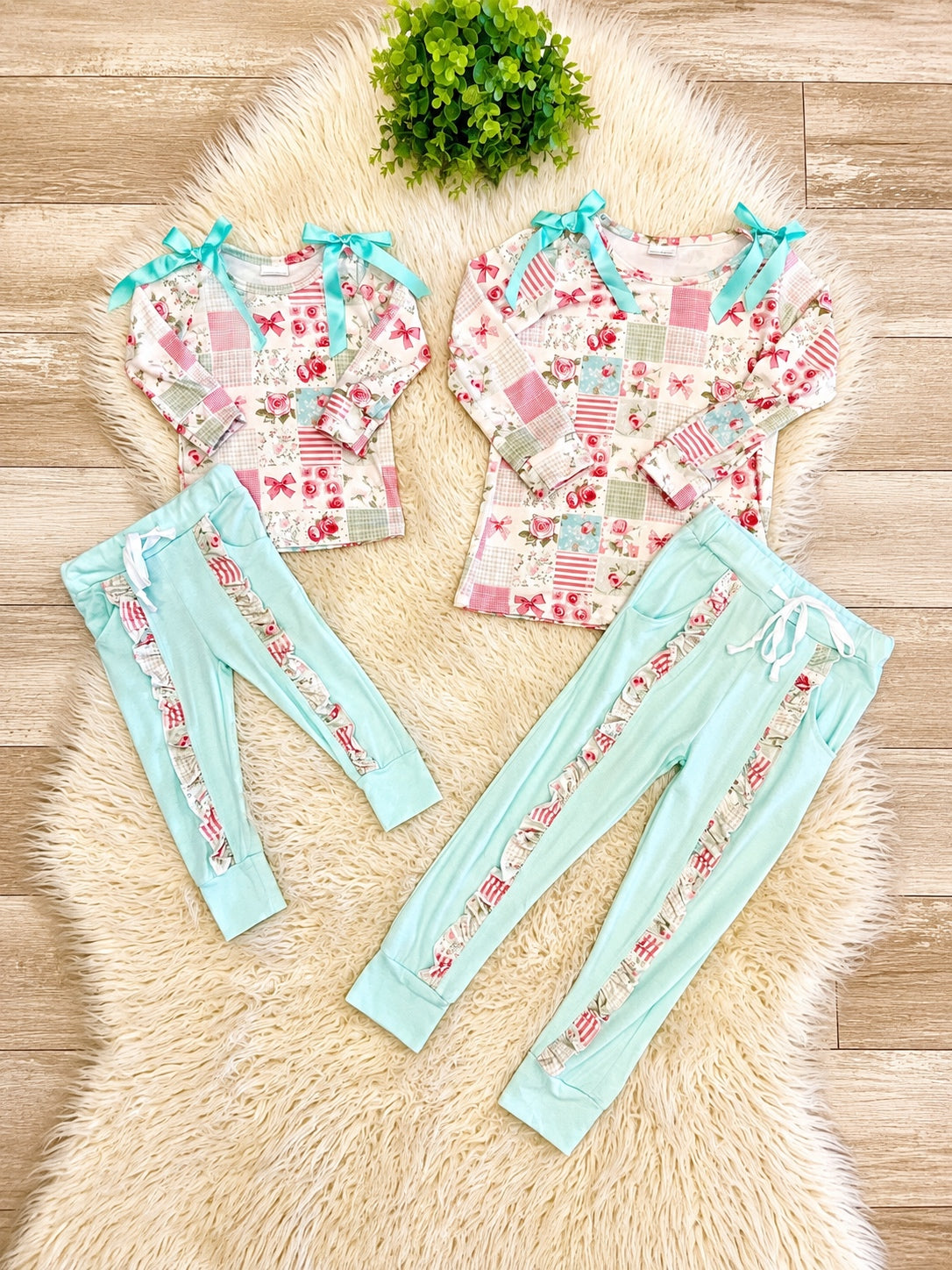 Girl’s Ribbon Bow Floral Outfit