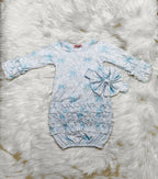 Girl’s Clover Cottage Blue Bow Newborn 3 Piece Set