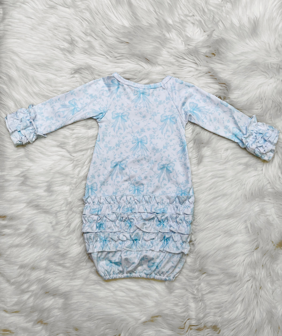 Girl’s Clover Cottage Blue Bow Newborn 3 Piece Set