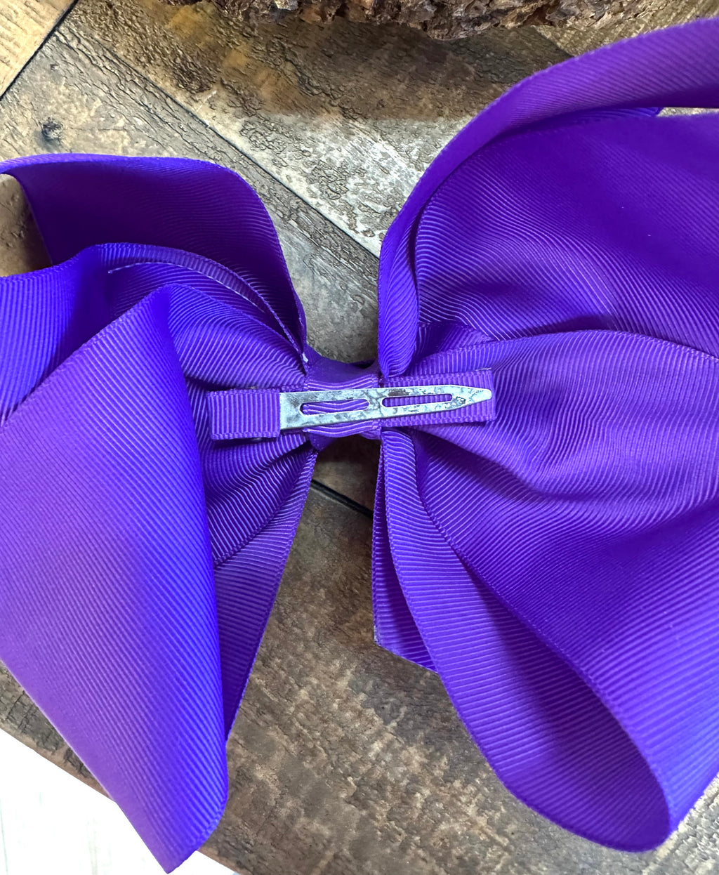 Hair Bow 8” Alligator Clip - Medium Purple