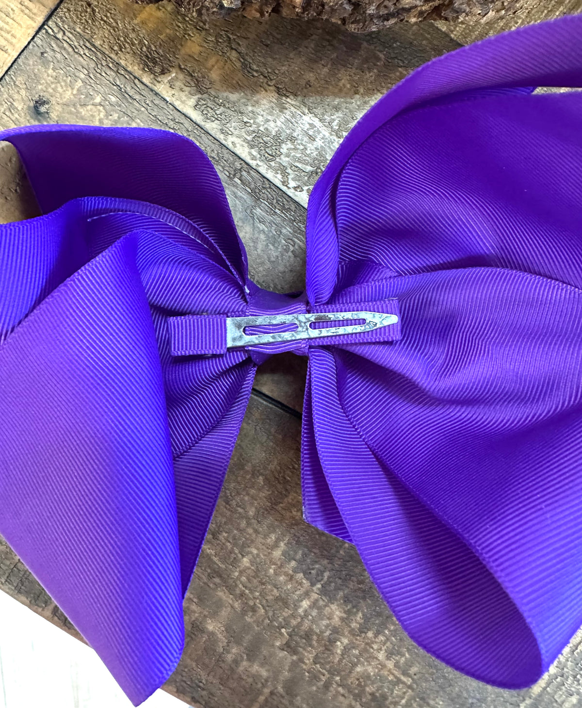 Hair Bow 8” Alligator Clip - Medium Purple
