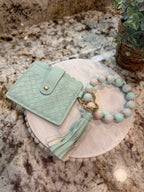 Wristlet ID Badge Pouch Keychain Cotton Candy