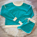 Women’s Zenana Teal Short Set with Contrast Seams