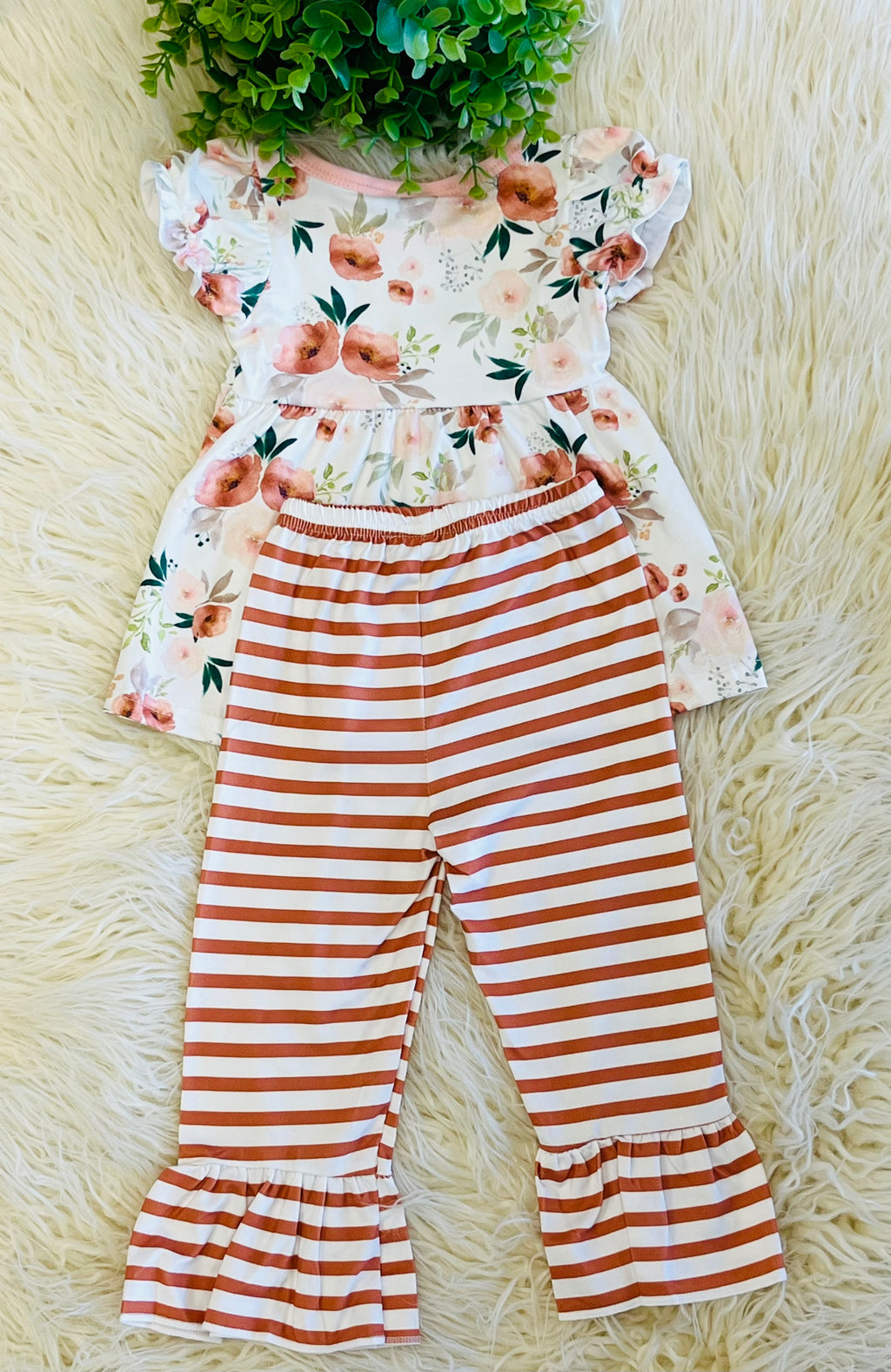 Girl’s Floral & Striped Set