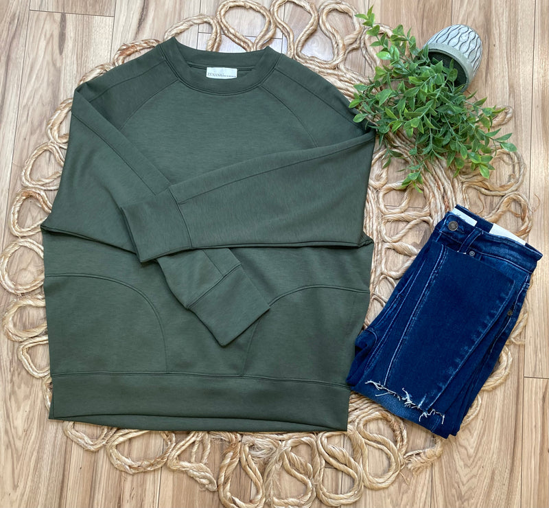 Women’s Green Crewneck - Mini Mee Boutique