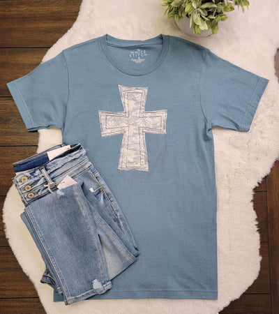 Blue Cross Tee - Mini Mee Boutique