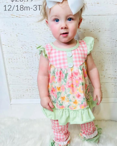 Pink Floral Baby Set - Mini Mee Boutique