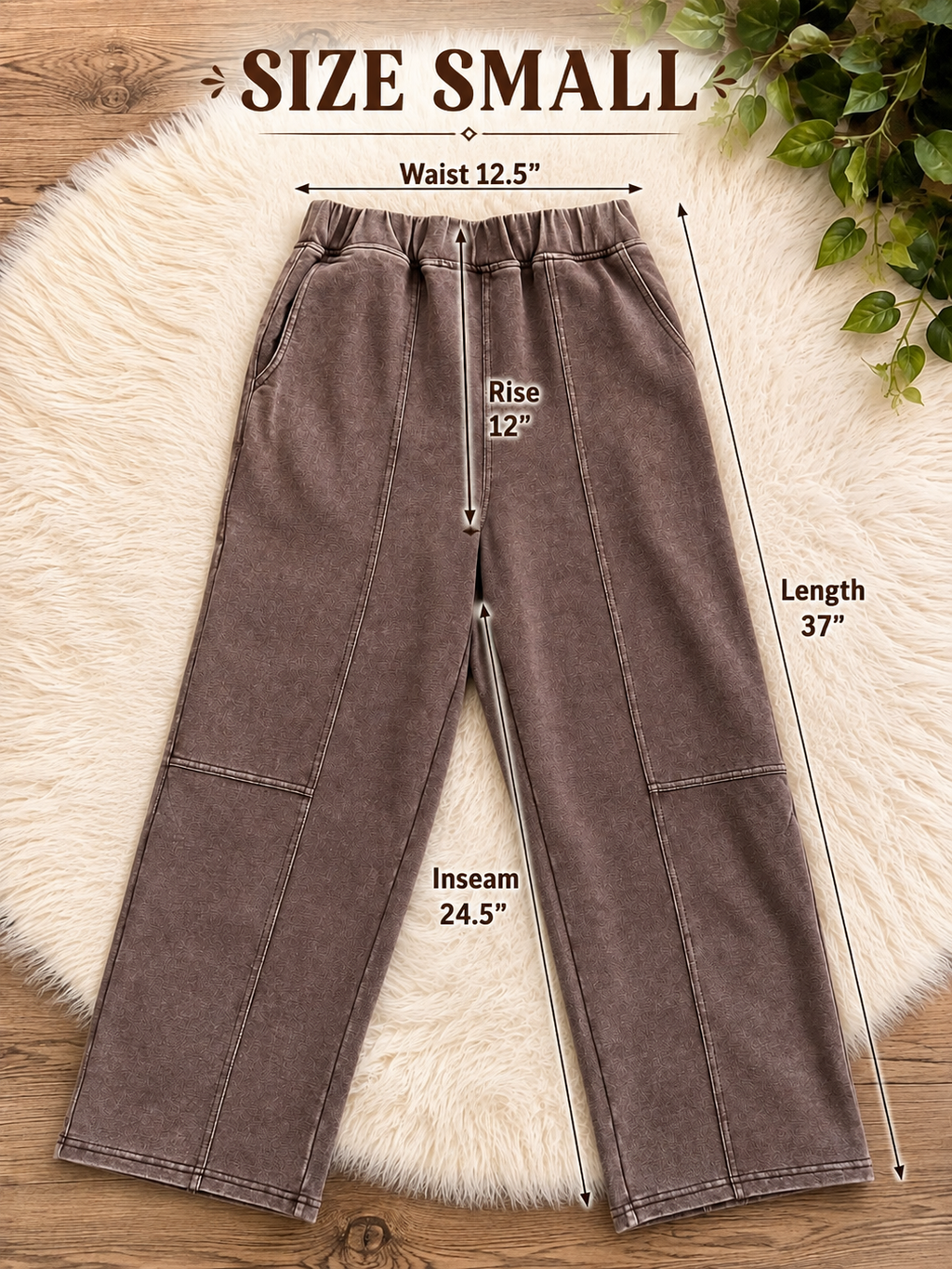 Mocha Acid Wash Petite/Cropped Barrel Pants Women’s