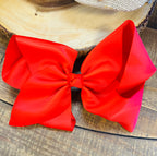 Hair Bow 8” Alligator Clip - Red