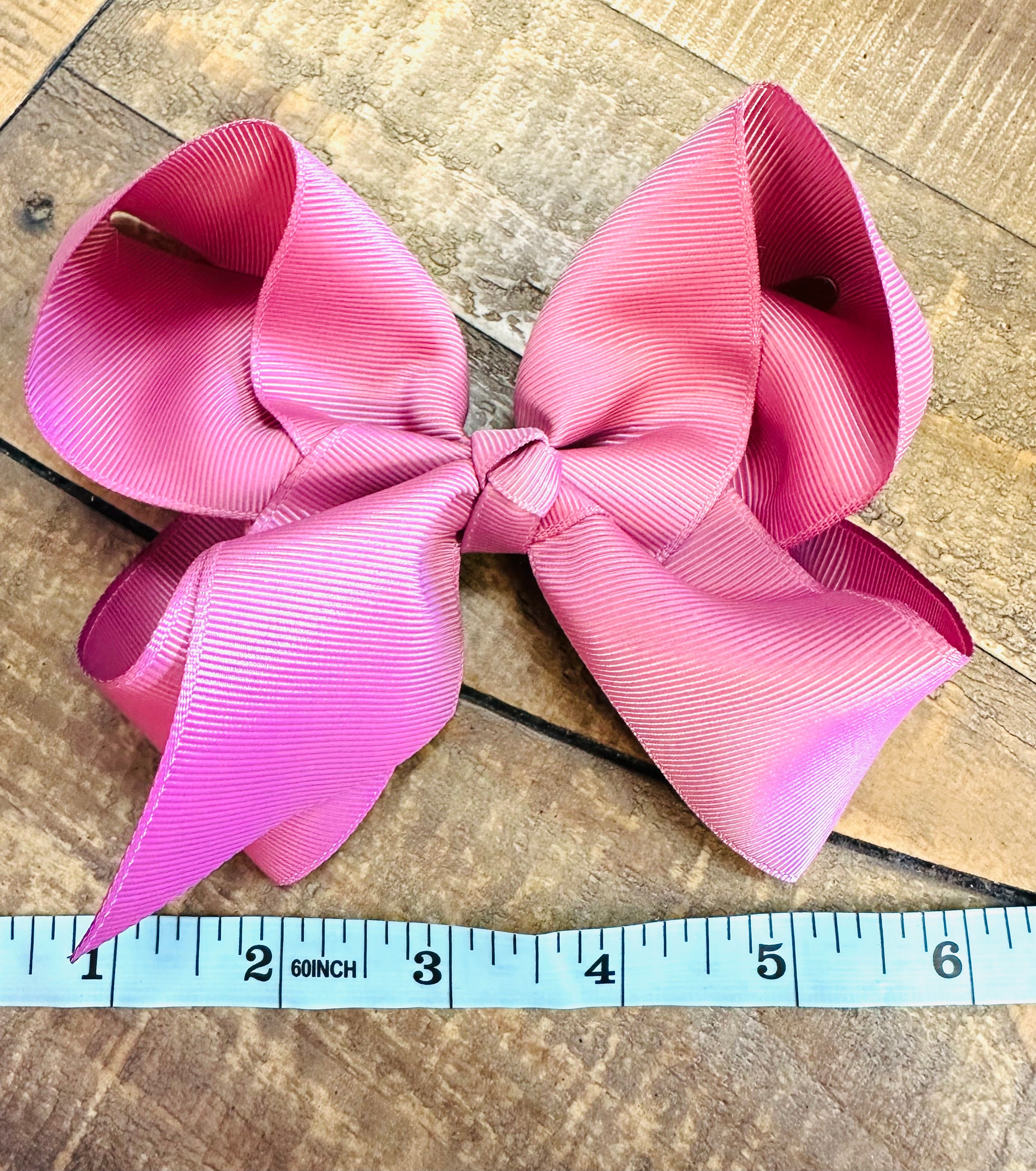 Hair Bow 6” Alligator Clip - Mauve