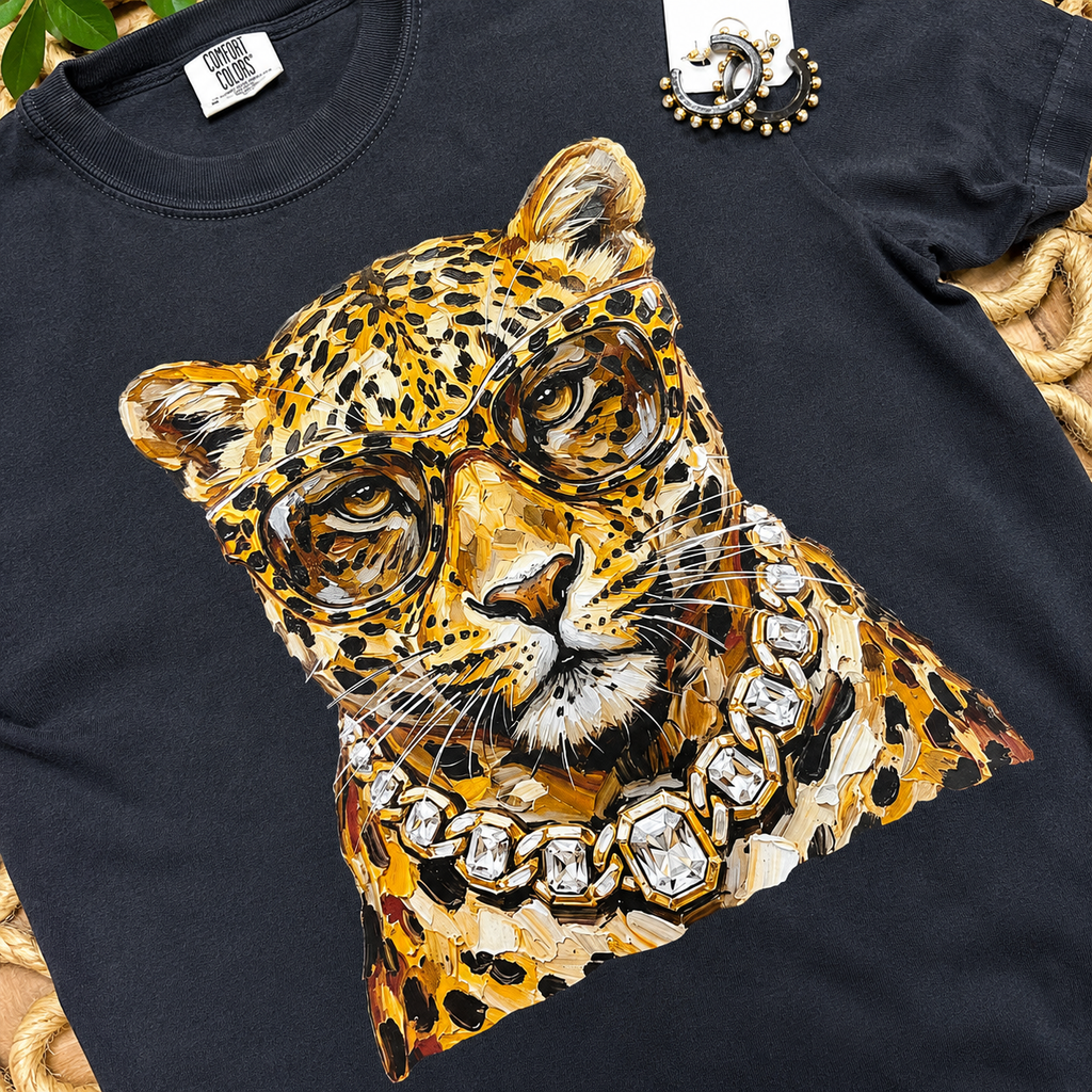 Women’s Charcoal Gray Leopard Tee