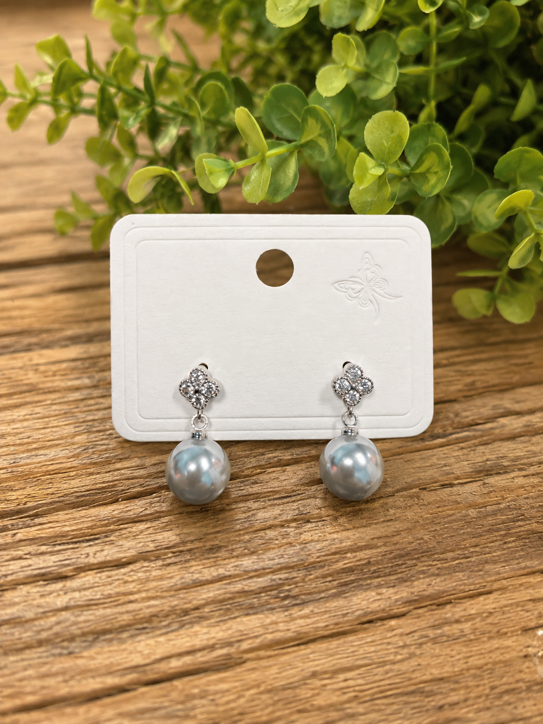 Floral Sparkle Pearl Drops Earrings