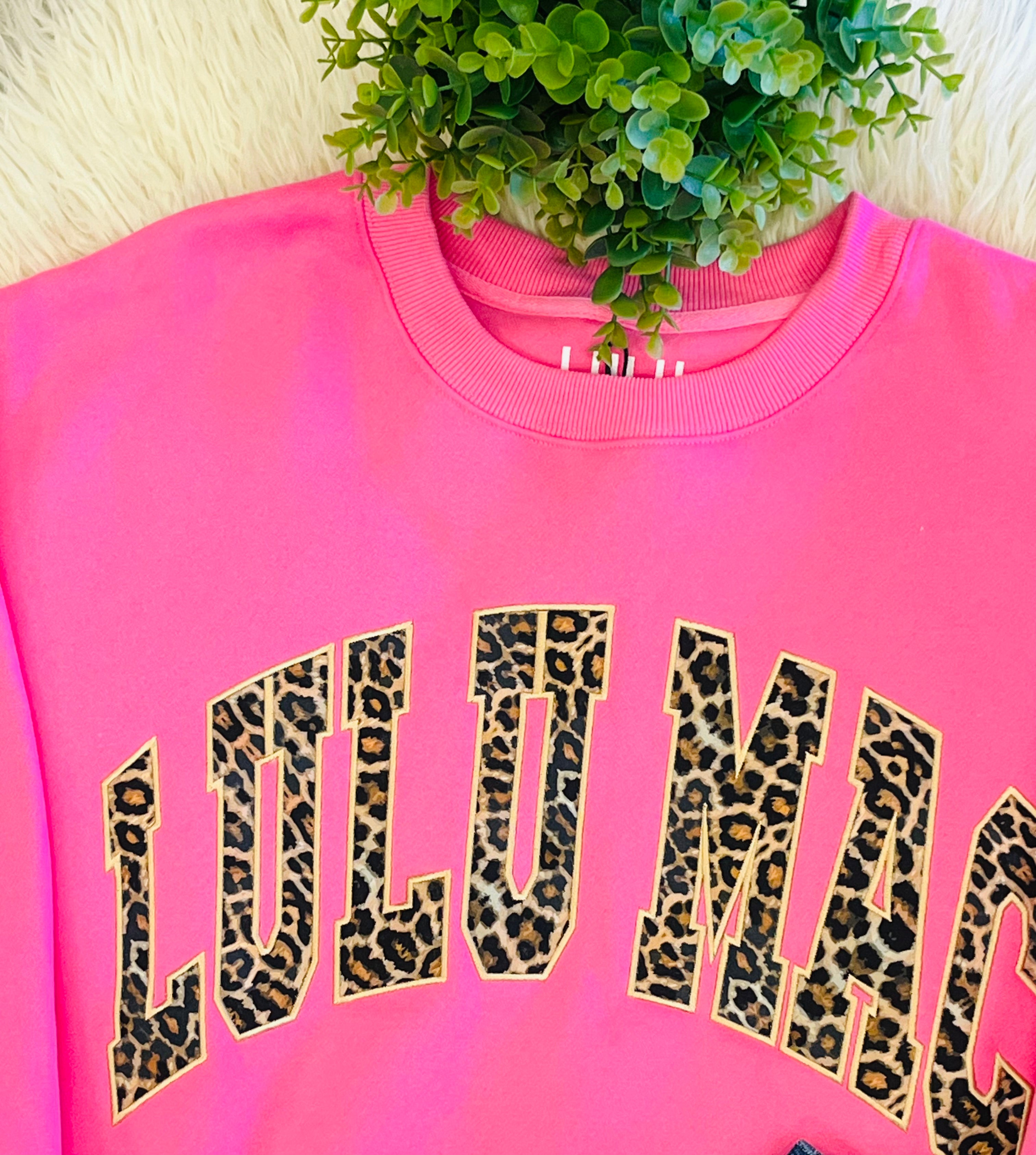 LuLu Mac Pink Cheetah Print Sweatshirt