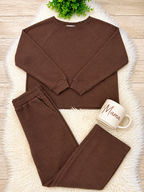 Women’s Zenana Cute Cotton Long Sleeve Set in Brown