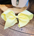 Hair Bow 8” Alligator Clip - Light Yellow