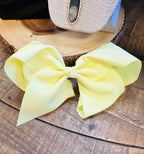 Hair Bow 8” Alligator Clip - Light Yellow