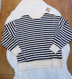Women’s Zenana Navy Stripe Pullover with Side Slits
