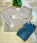 Women’s Zenana Washed Exposed Seam Sweatshirt In Washed Taupe