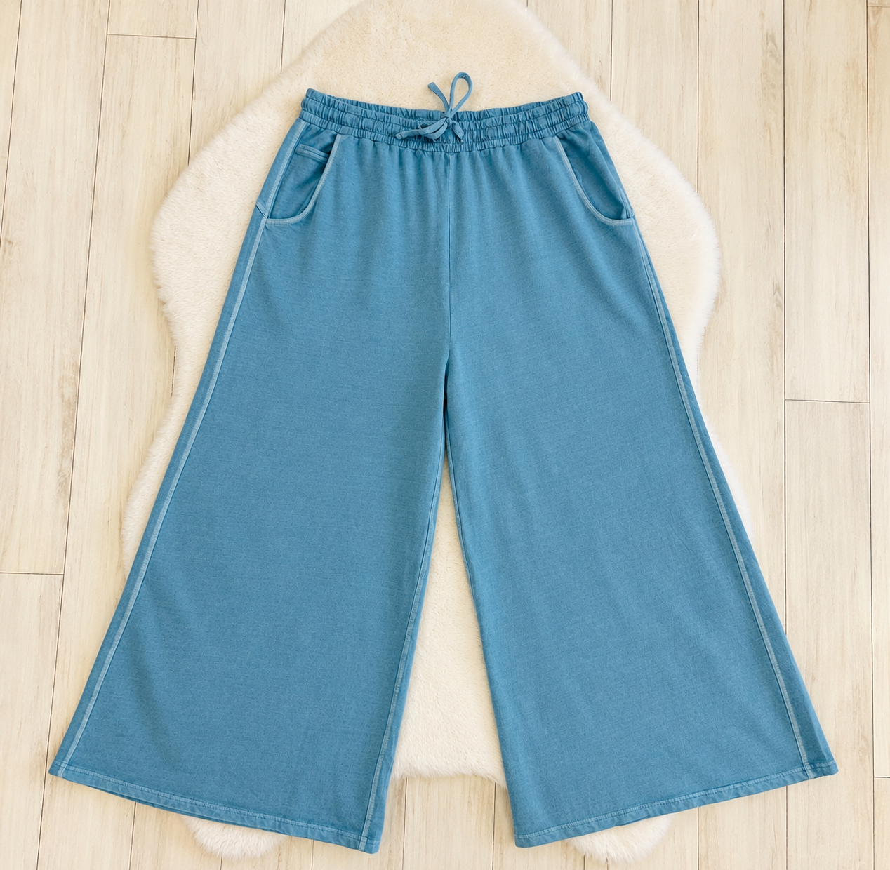 Women’s Petite Zenana Light Blue Wide- Leg Pants