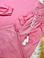 Women’s Evermmee Mauve Stripe Pant Set- True To Size