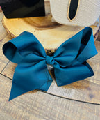 Hair Bow 8” Alligator Clip - Forest Green