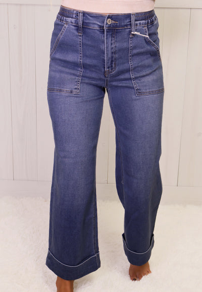 Vervet High Rise Baggy Cuff Jeans 3589