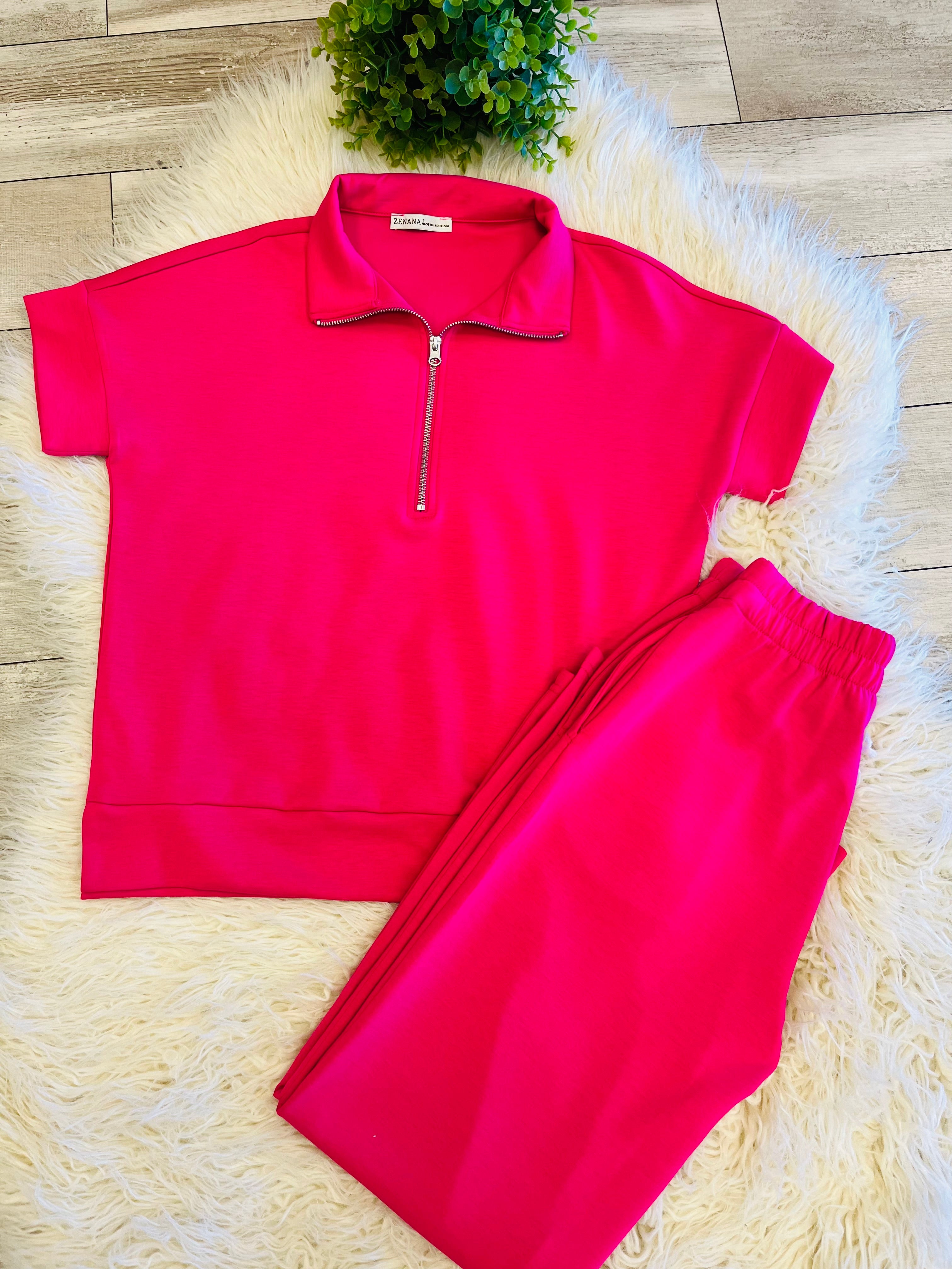 Women’s Hot Pink Scuba set