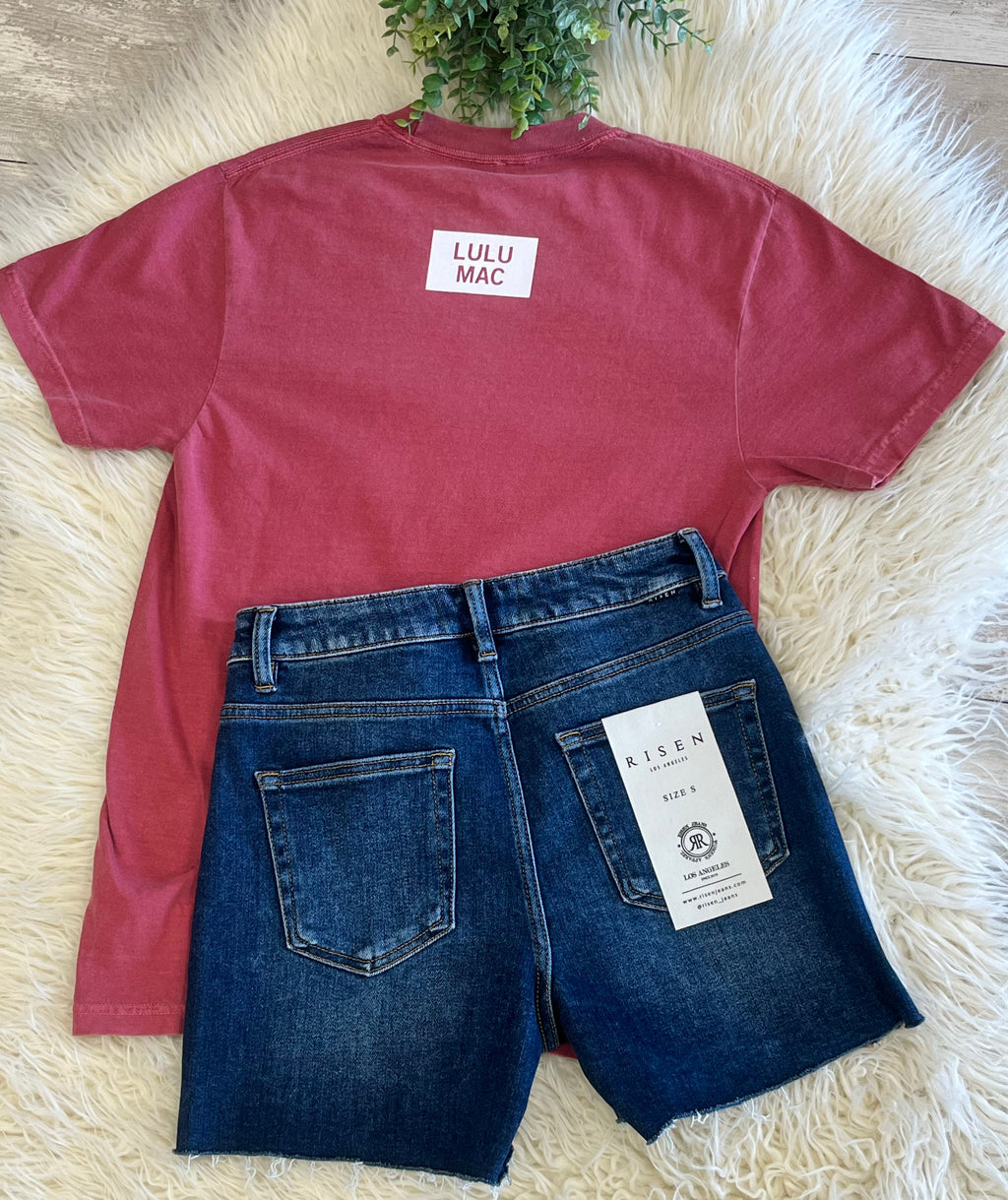 Women’s Striped Crimson LuLu Mac Tee