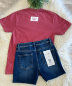 Women’s Striped Crimson LuLu Mac Tee