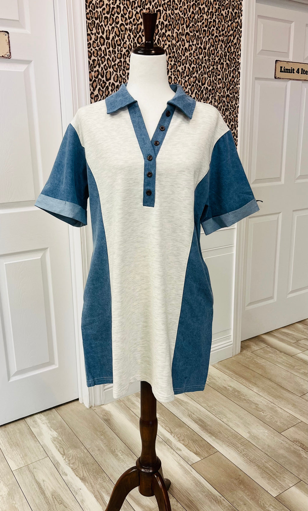 Women’s Evermmee Denim/Cotton Button Down Dress