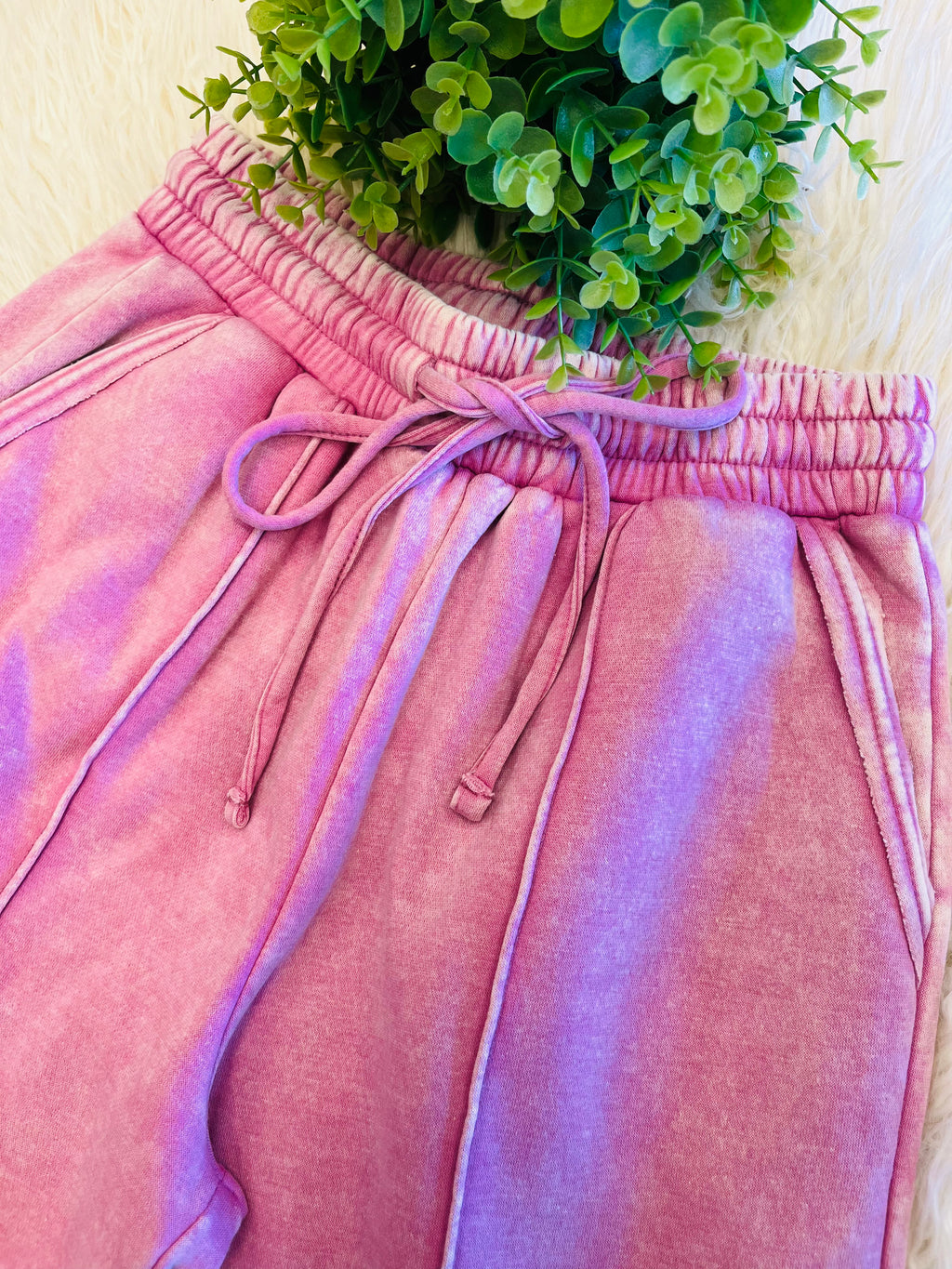 Women’s Zenana Cropped Wide Leg Comfy Light Rose Acid Wash Pants - True to Size