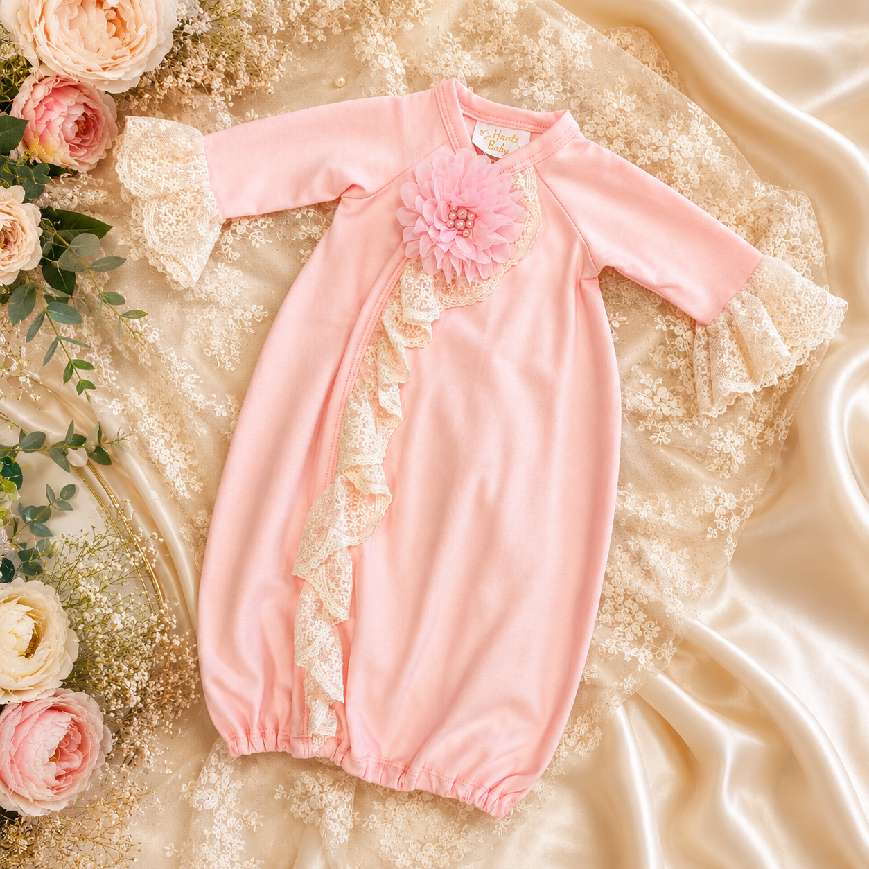 Girls Light Pink Haute Baby Gown