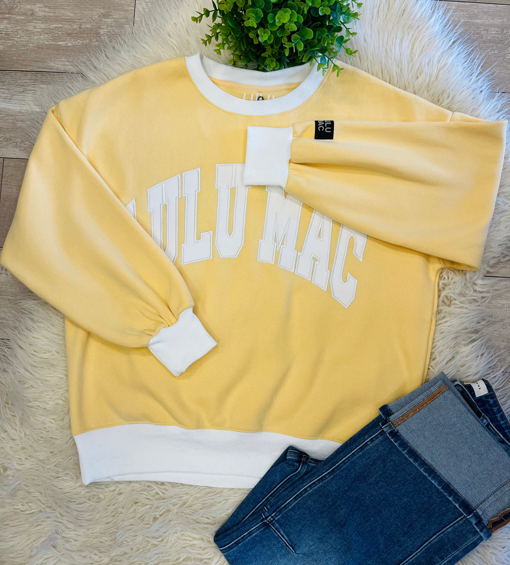 Women’s LuLu Mac Yellow & White Sweatshirt