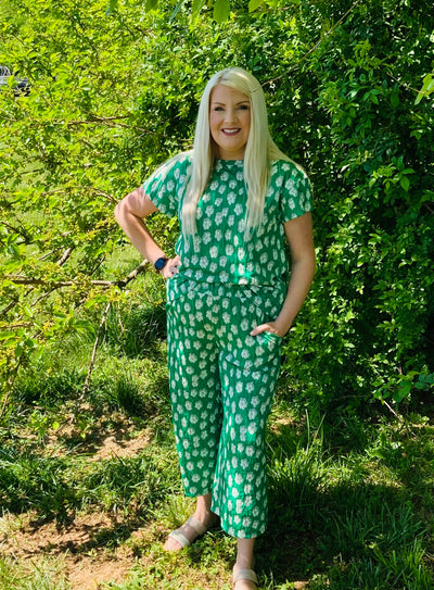 Seen and Be Seen Green Floral Set - Mini Mee Boutique