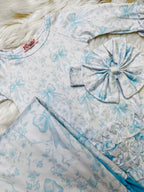 Girl’s Clover Cottage Blue Bow Newborn 3 Piece Set
