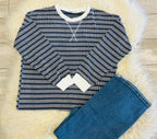 Women’s Ribbed Long Sleeve In Navy Zenana- True To Size