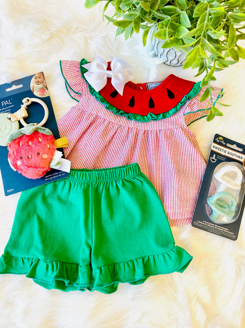 Three Sisters Girls 2 Piece Red Watermelon Set - Mini Mee Boutique