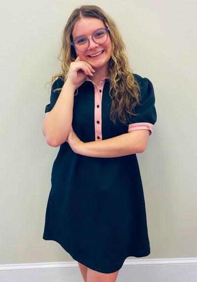 Black/Pink Polo Dress